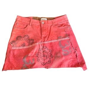 MADUSA Pink Mini reworked Skirt with Floral Pattern
